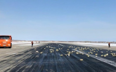 В Якутске самолет Ан-12 лишился створки люка и 172 слитков золота