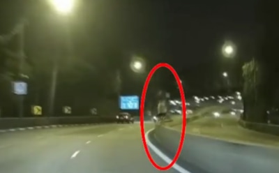 В Сингапуре в объектив видеорегистратора попало привидение