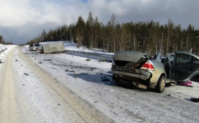 Появилось видео с места страшной аварии с погибшим экс-депутатом Коми