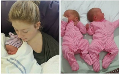 21-летняя британка пошла в туалет и внезапно родила близнецов