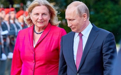 СМИ: Путин прилетел на свадьбу главы МИД Австрии