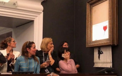 Картина Бэнкси самоуничтожилась после продажи на аукционе