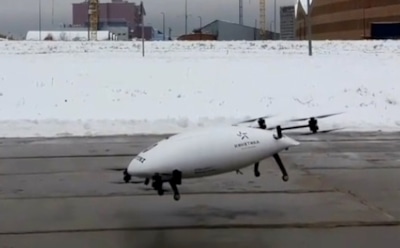 Прототип аэротакси Сколково упал на тест-драйве в сугроб