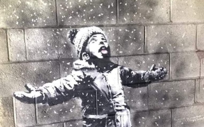 В Уэльсе Бэнкси на гараже нарисовал новое граффити