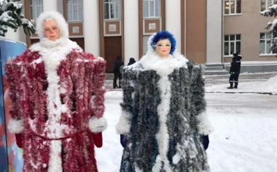 В Самарской области установили фигуру Деда Мороза, которую боятся дети