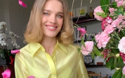 Водянова показала фото в роскошном платье