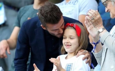 Дэвида Бекхэма снова застали за поцелуями с дочерью