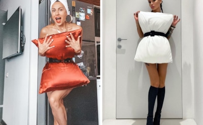 Новый тренд: звезды примеряют подушку вместо платья