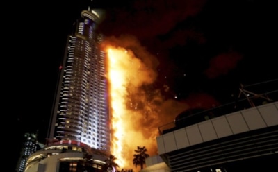 В Дубае загорелся 35-метровый небоскреб
