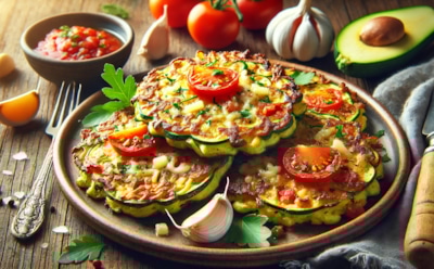 Кабачковые оладьи с сюрпризом: добавьте помидоры, чеснок и сыр для пышности и вкуса — простой рецепт вкусного и полезного блюда