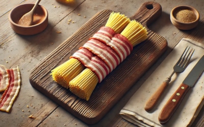 Когда сплелись макароны с беконом: необычный рецепт рулета из спагетти со свиными ломтиками — удивите гостей простым и вкусным угощением