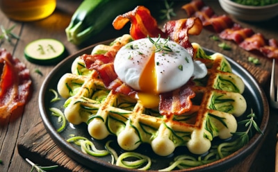 Превратите цукини в вафли: оригинальный и понятный рецепт с беконом и яйцом пашот — аппетитное блюдо на вашем столе без сложностей