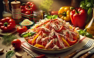 Вкусное и яркое угощение: салат «Красное море» с крабовыми палочками и свежими овощами — запоминающийся рецепт для вашего стола