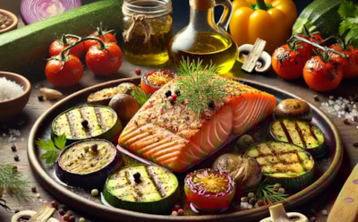 Стейк из лосося с овощами: отличное блюдо для спортсменов и тех, кто стремится к здоровому питанию — рецепт с пошаговой инструкцией