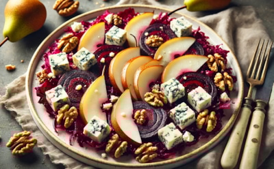 Легкость и изысканность в одном блюде: всего 4 ингредиента для создания яркого салата со свеклой и голубым сыром — простое и вкусное решение для гурманов