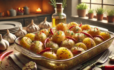 Простой способ удивить вкусом: запеченный картофель с чесноком, прованскими травами и перцем чили — аппетитное и пикантное блюдо