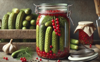 Зеленое с красным: необычный рецепт заготовки на зиму из огурцов со смородиной — маринованное хрустящее угощение с ягодным привкусом