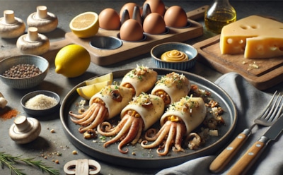 Кальмары — это когда вкусно: легкий рецепт приготовления кальмаров с начинкой из грибов, сыра и яиц — морепродукт, который удивит гостей