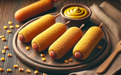 Аппетитный перекус с неожиданным вкусом: рецепт корн-догов из кукурузной и пшеничной муки с кефиром и медом — сладковатые булочки с сочной сосиской внутри