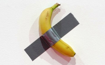 Современное искусство: банан прилепили на стену и продали за $6 млн