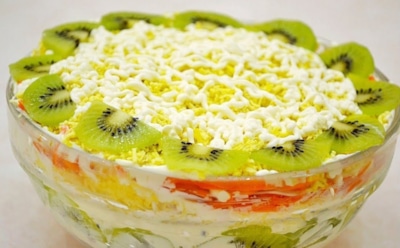 Блюдо с жарким названием: яркий салат «Африка» для новогоднего стола — мясо, фрукты и овощи