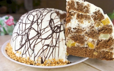 Торт «Панчо» с фруктами и орехами: нежный бисквит, сметанный крем и шоколадный ганаш — взрывная смесь вкусов