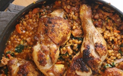 Запеканка наоборот: курица сверху, чечевица снизу — рецепт соте на каждый день