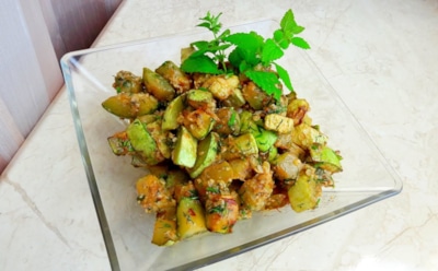 Пикантные кабачки с орехами и чесноком — блюдо, которое съедается раньше горячего: готовлю вечером — а утром ничего не остается