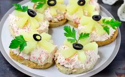 Когда хочется отойти от классики: идея праздничной закуски с легкой экзотической ноткой