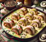 Крученики на праздничный стол: удивительно вкусные мясные рулетики с омлетом и грибной подливой — секрет сочного и ароматного блюда
