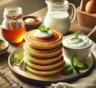 Оладьи, которые никогда не опадают: секрет идеальной пышности в айране — рецепт с соусом из меда и мацони для уютного домашнего завтрака