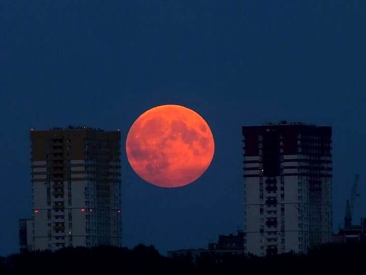 Луна новосибирск. Восход красной Луны. Красная Луна Екатеринбург. Красная Луна в Ростове на Дону. Малиновое лунное затмение.