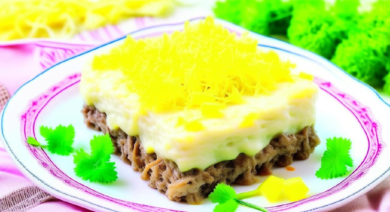 Мужские грезы на тарелке: простой и сытный салат с говядиной и маринованным луком — аппетитное блюдо для настоящих гурманов