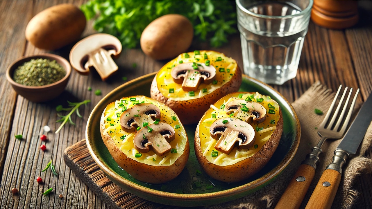На картошечке грибок — раскрывай скорей роток: рецепт вкусных «лодочек» из картофеля с лесными грибами и сыром — необычно и аппетитно