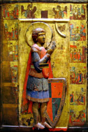 Святой Георгий с житием. Византийская икона