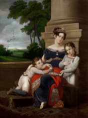 Принц Альберт в детстве с матерью и братом Эрнстом