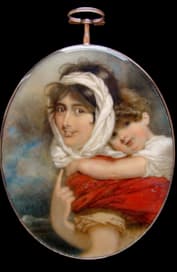 Портрет Уильяма Теккерея в детстве с матерью