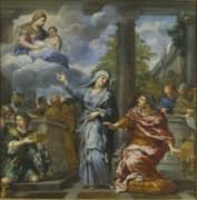 Тибуртинская сивилла показывает  Октавиану Августу пришествие Христа