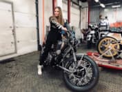 Ксения Мерц на мотоцикле