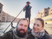 Валентин Петухов и его жена в Венеции