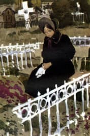 Агафья Пшеницына на кладбище
