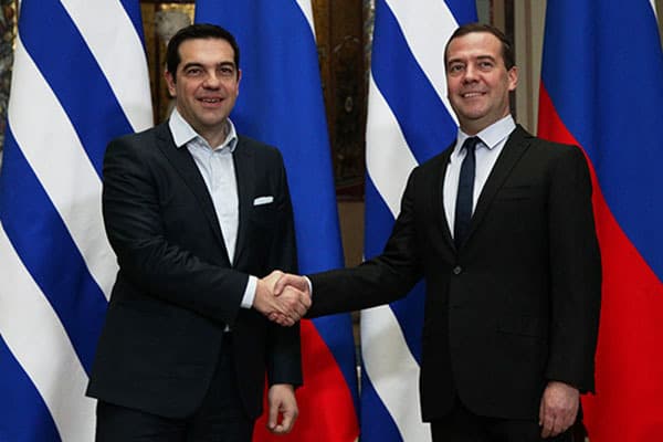 Алексис Ципрас и Дмитрий Медведев