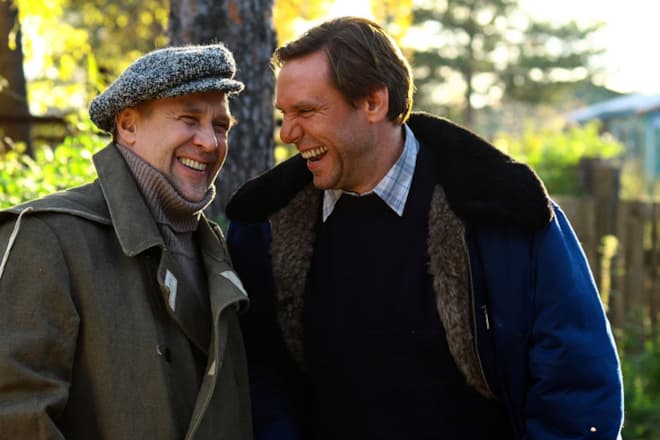 Александр Феклистов и Андрей Егоров на съемках сериала "Большая нефть"