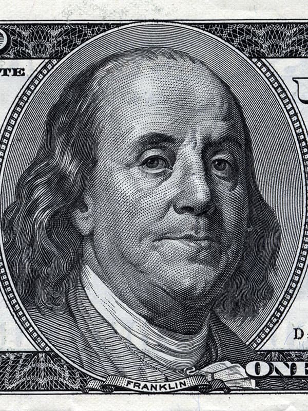 Бенджамин Франклин на купюре