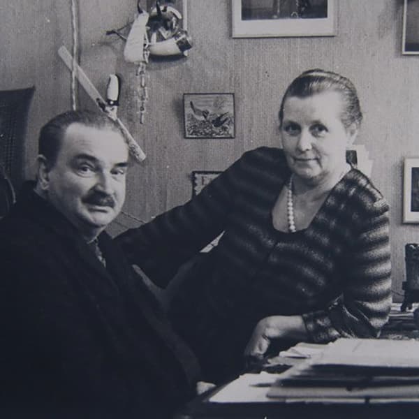 Виталий Бианки с женой