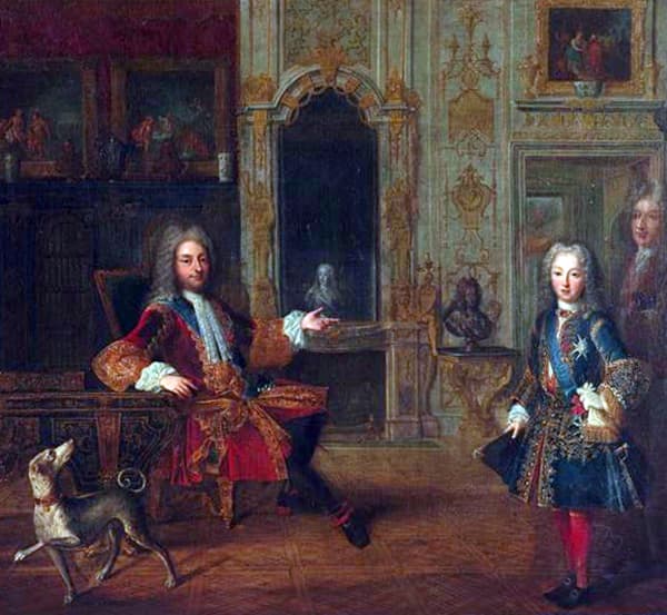 Людовик XV и регент Филипп II Орлеанский