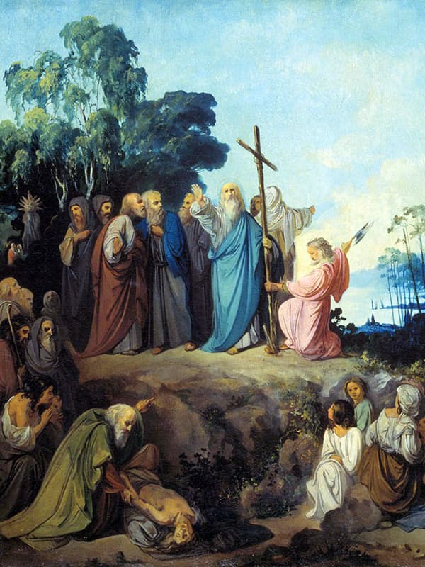 Картина «Апостол Андрей Первозванный водружает крест на горах Киевских», Николай Ломтев