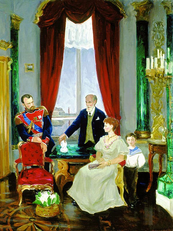 Карл Фаберже с императорской семьей