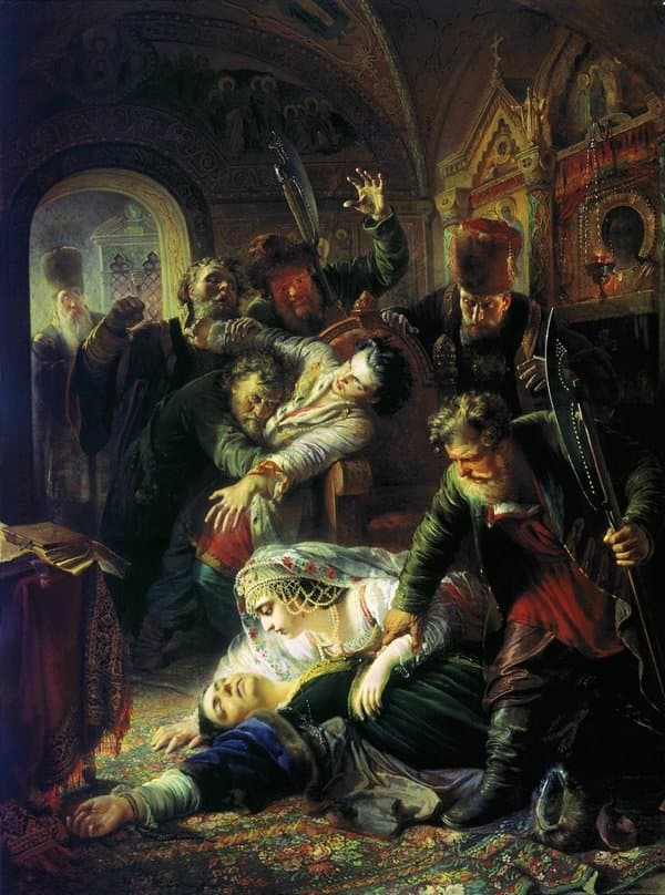 Мария Годунова и ее убитый сын Федор