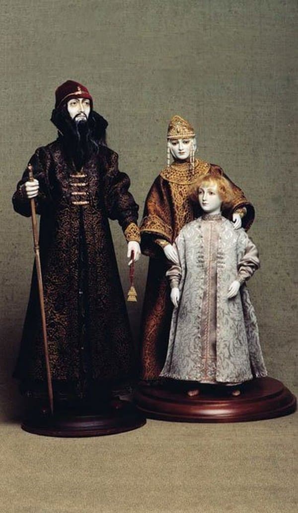 Куклы: Иван Грозный, Мария Нагая и царевич Дмитрий